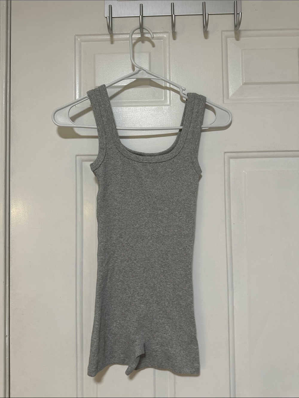 Aritzia Gray Ribbed Tank Bodysuit